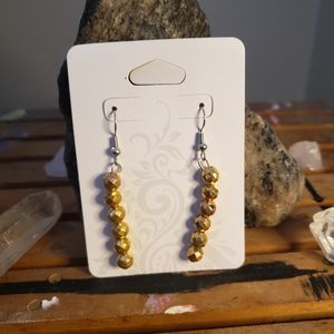 Handmade gold beaded earrings